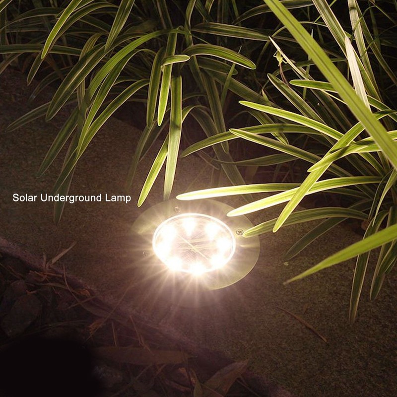 Solar Underground Lights White Light Waterproof Recessed LED Landscape Lamp