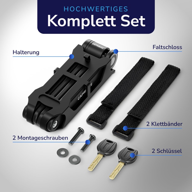 CAPRIBIKE Folding Lock for Bicycle - High Quality Bicycle Lock
