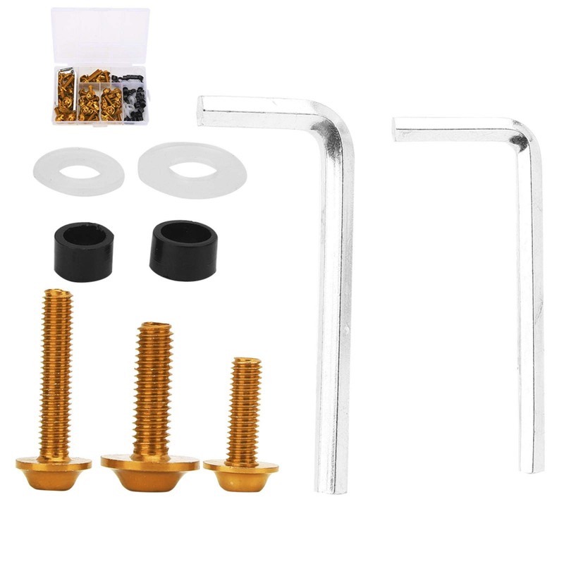 Fairing Bolts Kit, ABS+Aluminum 158Pcs/Set Universal Fairing Bolts Gasket Wrench