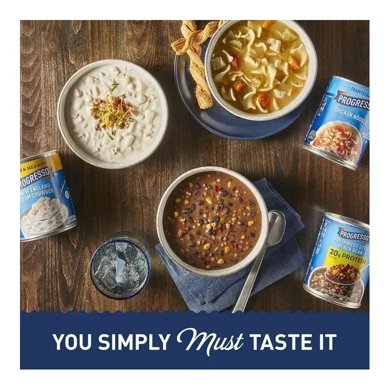 Progresso Mediterranean-Style Lentil Protein Soup Vegetarian 19 oz x 2