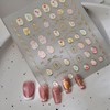 3 Sheets Flower Nail Art Stickers, Tulip Floral Gold Hollow