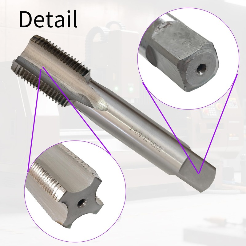 zpldAIAOSI 1-1/4"-12 Left Hand Thread Tap, UNF, Straight Flute, 4