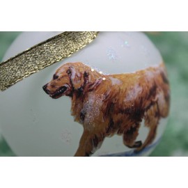 D344 Hand-made Christmas Ornament dog - GOLDEN RETRIEVER - trot walking (gold)