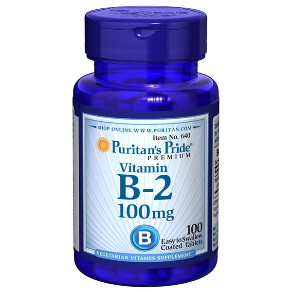 Puritan's Pride Vitamin B-2 100 Mg Tablets, 100 Count