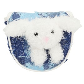 Golf Putter Cover Cute Magnetic Protective Headcover Thickened Fluff Tassels Design Rabbit Shape Decoration Blue