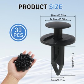 30pcs 8 mm Mounting Clips Car Universal Expansion Rivets Plastic Rivets Clips Car Hole Motorcycle Rivet Trim Push Type Clips Retaining Clips Replacement Parts for Most Car Models