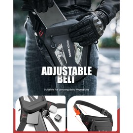 ROCKBROS Motorcycle Leg Bag Leg Bag Waist Bag for Men and Women Leg Bag with Adjustable Shoulder Straps for Cycling Hiking Camping Riding Climbing, black