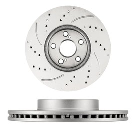 KAX Drilled Slotted Brake Rotors Fit For Toyota Corolla 2009-2019, Scion xD 2008-2014, Toyota Matrix 2009-2013, Pontiac Vibe 2009-2010, Automotive Replacement Brake Rotors Pair of 2# 31505