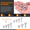 Rustark Round Flat Head Rivet Nuts Stud Rivet Semi-Tubular Silver
