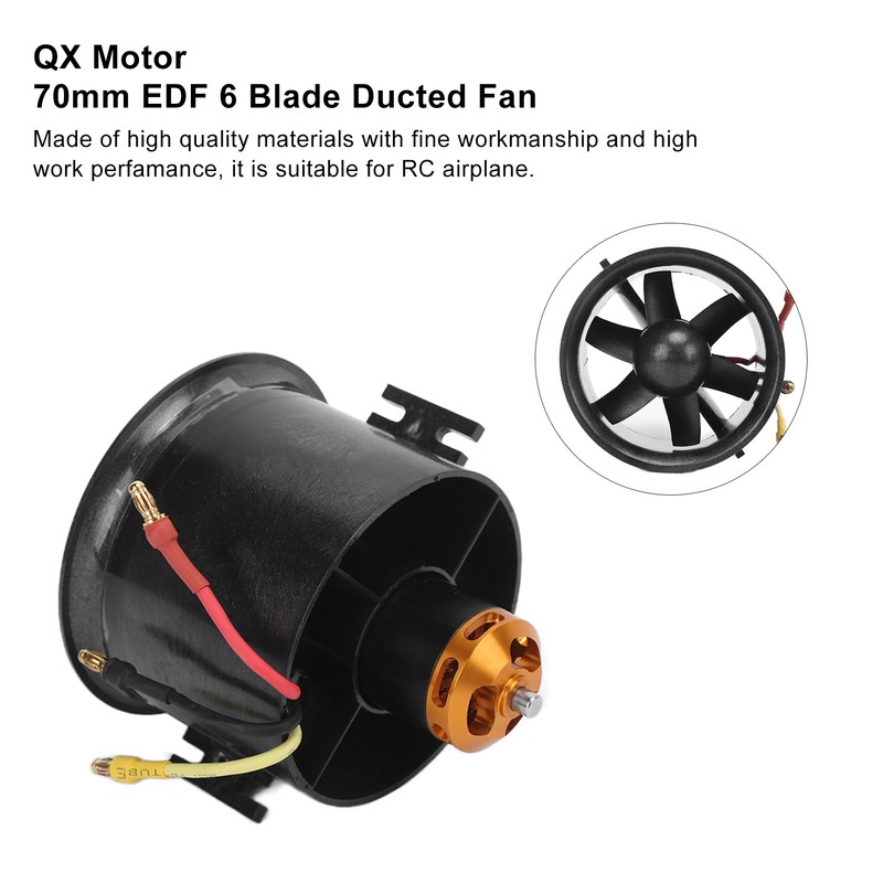 QX Motor 70mm EDF Set 3500KV Brushless Motor with 6