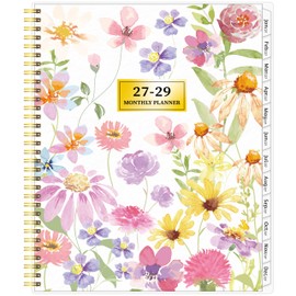 Monthly Planner 2027-2029, 36 Months Calendar Planner 2027-2029 from Jan 2027 – Dec 2029, 8.5'' x 11'' with Ruled Spread, Flexible Cover, Spiral Wirebound, Pocket, Coated Tabs, Notes ＆ Habit Tracker