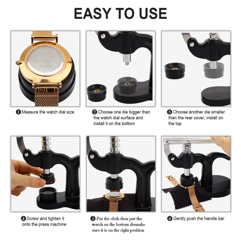 ONEBOM Watch Press Tool Set, Watch Repair Kit Professional with