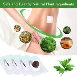 Mugwort Belly Patch,30Pcs Natural Wormwood Essence Pills and 30Pcs Belly Sticker, Moxa Hot Moxibustion Navel Wormwood Sticker (30)