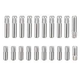 sourcing map 304 Stainless Steel Dowel Pins, 20Pcs 2.1x2mm and 20Pcs 2.6x3mm Knurled Head Flat Chamfered End Dowel Pins, Support Bed Shelf Pegs Support Shelves Fasten Elements