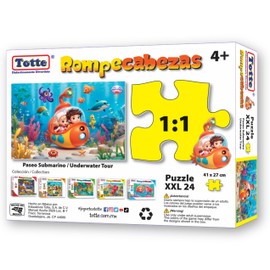 Totte Rompecabezas 24 Piezas XXL | Piezas Extra Grandes, Gruesas y Durables | Diseñado para Uso Infantil (Paseo Submarino)