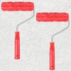2pcs 7'' Texture Roller Sleeve Wall Texture Stencil Brush Pattern