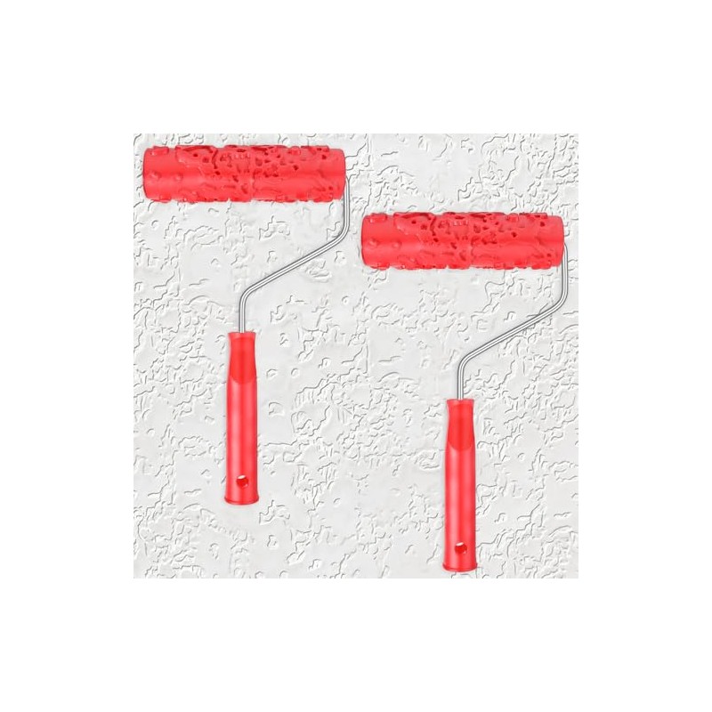 2pcs 7'' Texture Roller Sleeve Wall Texture Stencil Brush Pattern