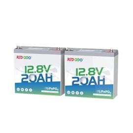 Redodo 12V 20Ah LiFePO4 Battery, 4000+ Deep Cycles Lithium Battery with 20A BMS, 256Wh Energy, Perfect for Kayak Finshfinder, Ice Fishing, Electric Fishing Reel, GPS, Camping (2 Pack)