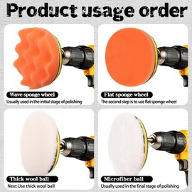 Viiotu 4-Piece Car Polishing Pad, Suitable for 5 inch Back Plate Compound polishing Cutter,Buffing Pads and Polishing Pad for Car Polisher