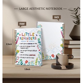 Journal Gifts For Women- Heart Inspirational Motivational Mental Notebook Quotes For Men Friends Gifts On Birthday Christmas Mother's Day, Little Reminder Gold Spiral Bound Hardcover,5.8"x8.3"