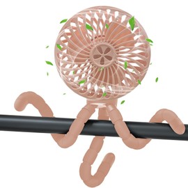 wyewye Baby Stroller Fan, Mini Portable Stroller Fan with Flexible Tripod Clip on for Baby, Rechargeable and Battery Operated Handheld Cooling Fan for Car Seat Crib Travel Pink