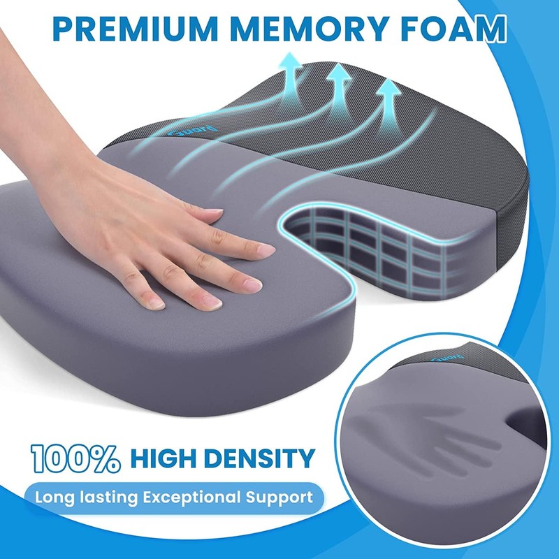 TushGuard Seat Cushion for Office Chair Memory Foam Non-Slip Cushion