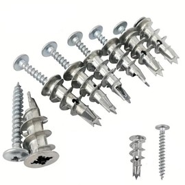 30 Pack Plasterboard Fixings, Plasterboard Wall Plug Plasterboard Screws, Drywall Anchor Heavy Duty Plasterboard Fixings Wall Plugs for Plasterboard Zinc Alloy Plasterboard
