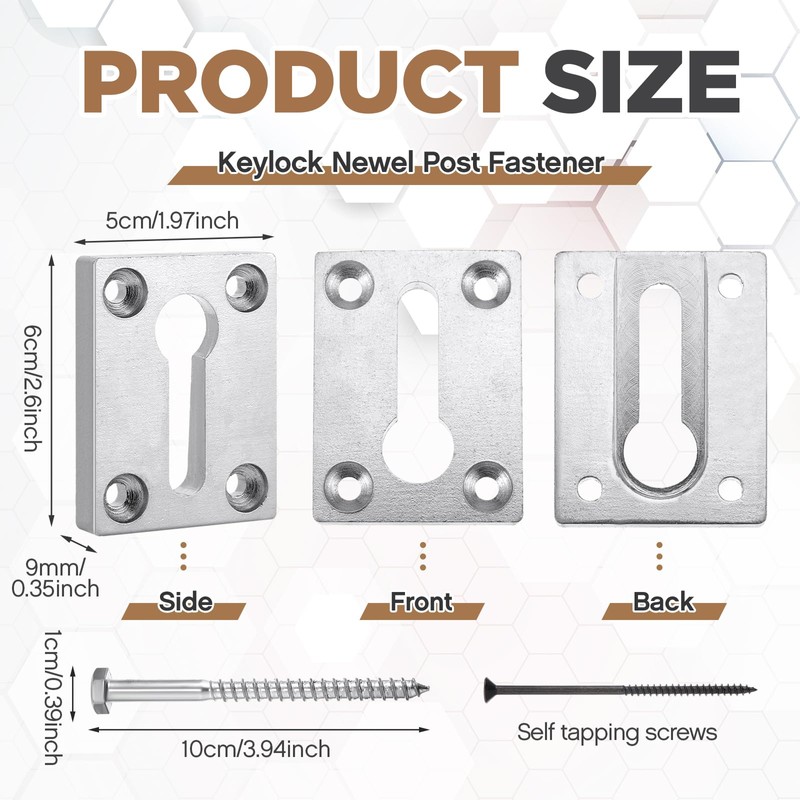 Shimeyao 4 Sets Newel Post Fastener Newel Post Mounting Kit
