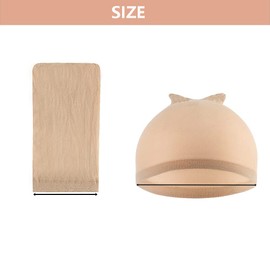 20 Pcs Beige Bald Wig Dome Stocking Caps Nylon Stretchy Stretchable Cap for Women Making Wigs