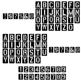 SHENGYIG Stencils Letters 84 Pieces 10 cm Plastic Number Stencils Set, Numbers Letters, Airbrush Stencil Ruler, Writing Stencil for Painting, DIY Handmade