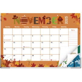 GuassLee Desk Calendar 2025-2026 - Colorful Desk Calendar from Sep. 2025-Mar. 2027, 17 x 11.5 inches, 19 Monthly Calendar with Hanging Rope, Notes and Large Ruled Blocks for Home School Office