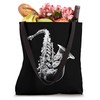 Saxophone 3D Wireframe - Vintage Jazz Instrument Lover Tote Bag