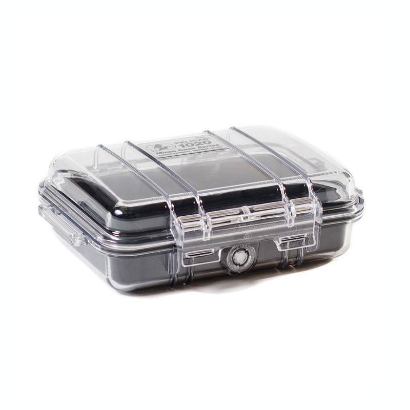Pelican 1020-025-100 Micro Case with Clear Lid and Carabineer (Black)