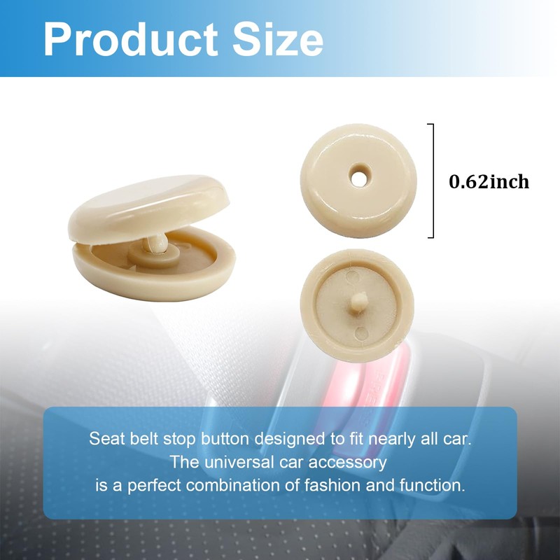 Augeny 10 Sets Seat Belt Button Stop, Plastic Seat Belt