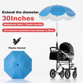 Darcappria Universal Baby Stroller Sun Protection Parasol, with Umbrella Clip Fixing Device, UPF 90+ UV Protect Pushchair Sun Parasol(Chair Not Include)