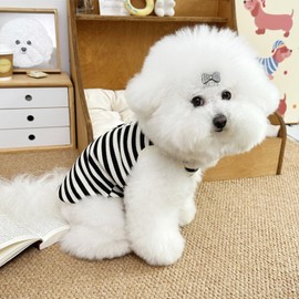 Lightweight Stretchy Dog Tank Top - Soft Sleeveless Shirt for Small Dogs, Breathable Striped Pet Clothes for Chihuahua, Puppy