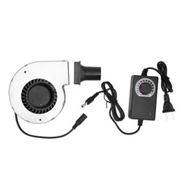12V 2A DC Blower Fan Brushless High Speed Heat Resistant Metal Blower Cooling Fan with Speed Controller 100‑240V US Plug