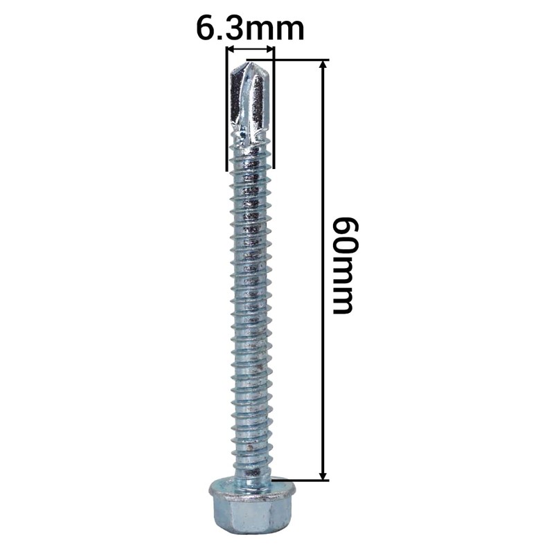 SKIR'CO (Pack of 10) DIN 7504K Galvanised Steel 6.3 x
