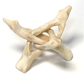 Sedona's Magic Cobra Stand, Set of 5, White, Height 2.0 x Diameter 3.9 inches (5 cm) x Diameter 3.9 inches (10 cm), Wooden Stand, Tripod, Natural Stone, Display Stand