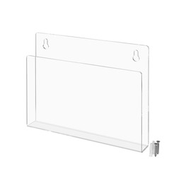 Tablet or Patient Chart Holder with Open Sides Clear Acrylic 12" Wide Display for Magazines and Medical Files in Hospitals and Clinics Horizontal Hanging Organizer with Hardware by Marketing Holders