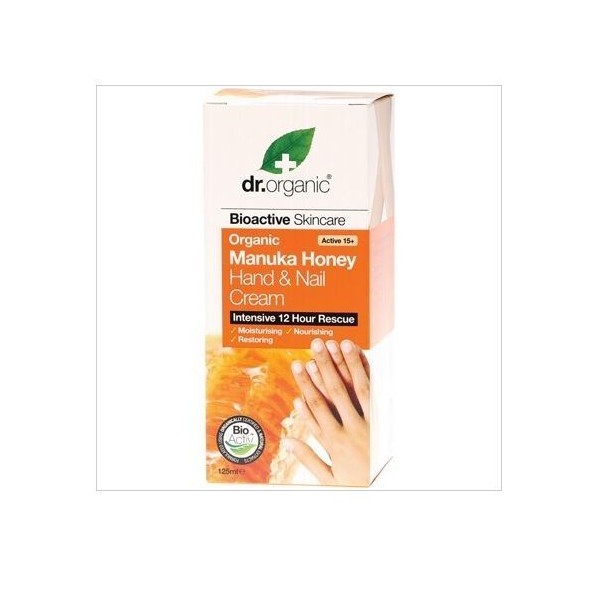 DR ORGANIC Organic Manuka Honey Hand & Nail Cream 125ml Intensive 12 Hour Rescue