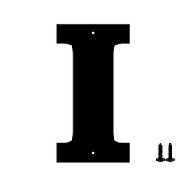 Sanshaoye 3 Inch Modern Black Metal House Numbers and Letters for Outdoor Signs - Weather-Resistant, Easy Installation with Nail Kit (Letter I)