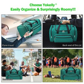 YoKelly Gym Bag 20 inch Weekender Overnight Duffel Bag with More Pockets for Travel Sport - Green