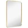 Minuover Wall Mount Mirror for Bathroom, Brushed Gold Metal Framed