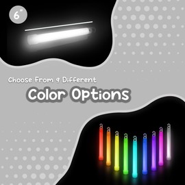 Windy City Novelties - 25 Pack - 6” Premium Glow Sticks (White)