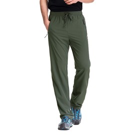 TRAILSIDE SUPPLY CO. Mens Workout Athletic Pants for Sports Gym Travel - Stretchy,Breathable,Olivine,44W X 32L