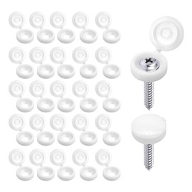 100pcs White Screw Caps Hinged Screw Cover Caps Screw Protection Screw Caps Fold Screw Snap Covers Washer Flip Tops with Storage Box for Covering M4 Screw Heads