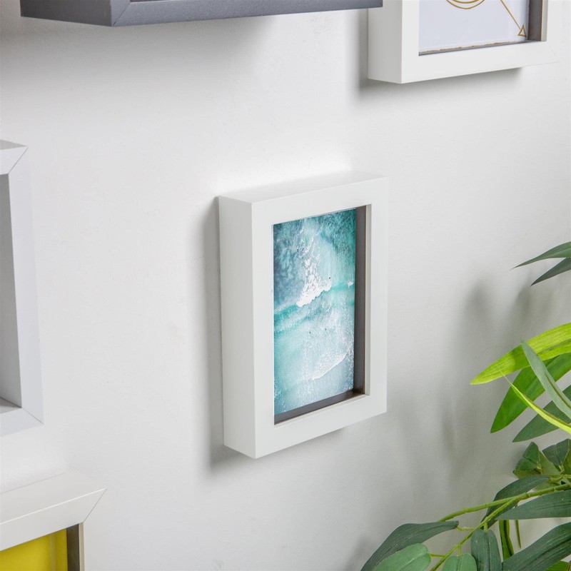 Nicola Spring Picture Box Frame - White - 4x6" (10x15cm)