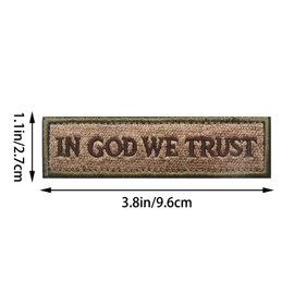 2 Pcs Funny Hook and Loop Patch - in GOD We Trust, Military Tactical Embroidered Morale Badge for Tactical Backpacks, Army Vests, Dog Harnesses, Service Animal Vests, Jackets, Jeans, Helmets (Khaki)