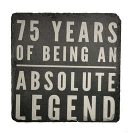75th Birthday Gifts Men Funny Slate Coaster - 75th Birthday Gifts for Women Friend - 75th Birthday Ideas for Men - Novelty and Funny 75th Birthday Gifts